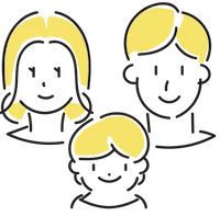 幸せそうに微笑む家族のポートレート